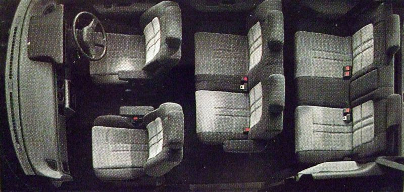 A roomy configuration. You could cram eight into the MPV with a different middle row.